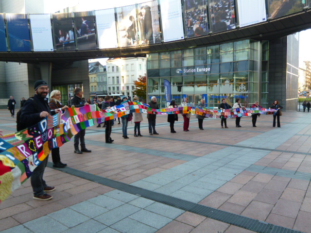 Scarf - in front of Eu Parliament